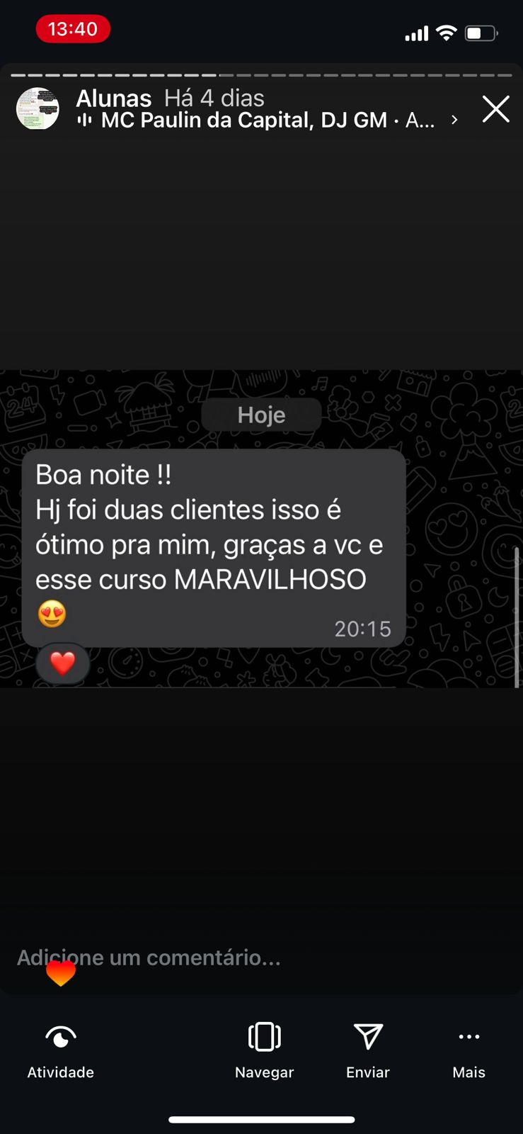 Depoimento de aluna 7