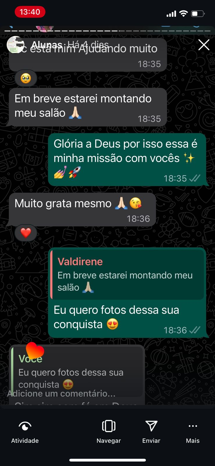Depoimento de aluna 9