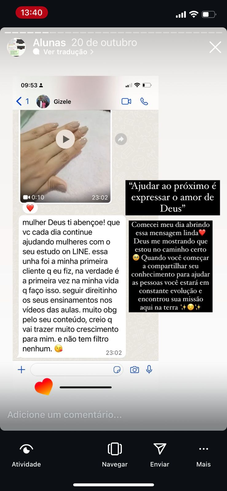 Depoimento de aluna 6